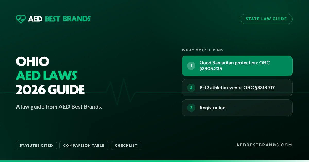 AED Best Brands thumbnail: Ohio AED laws 2026 guide