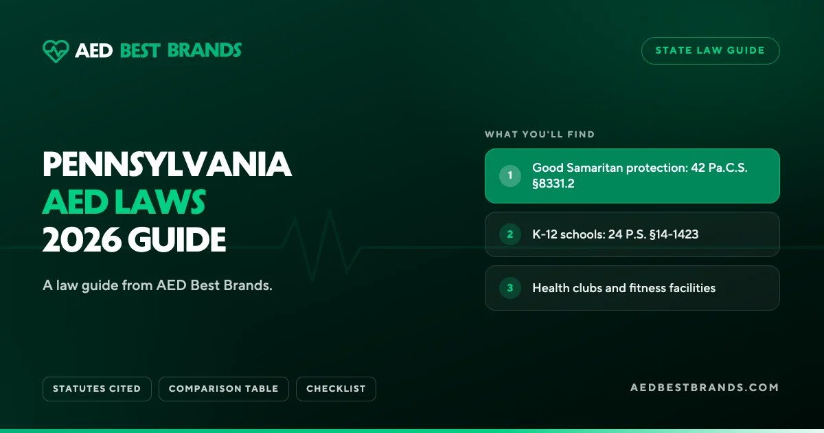 AED Best Brands thumbnail: Pennsylvania AED laws 2026 guide