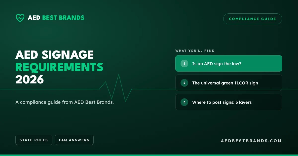 AED signage requirements 2026: the law, the sign and the cost thumbnail, AED Best Brands