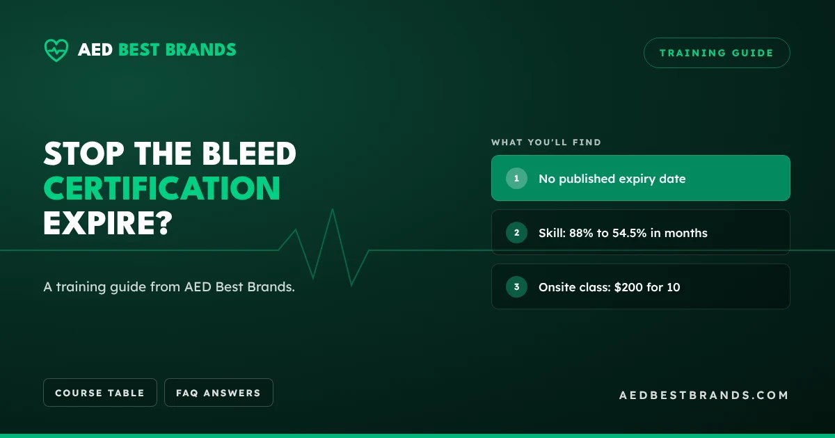 Does Stop the Bleed certification expire? No date, but skills fade thumbnail, AED Best Brands