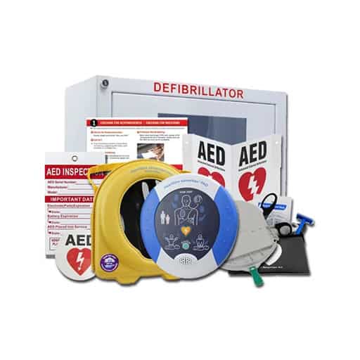 Defibrillator and emergency medical supplies