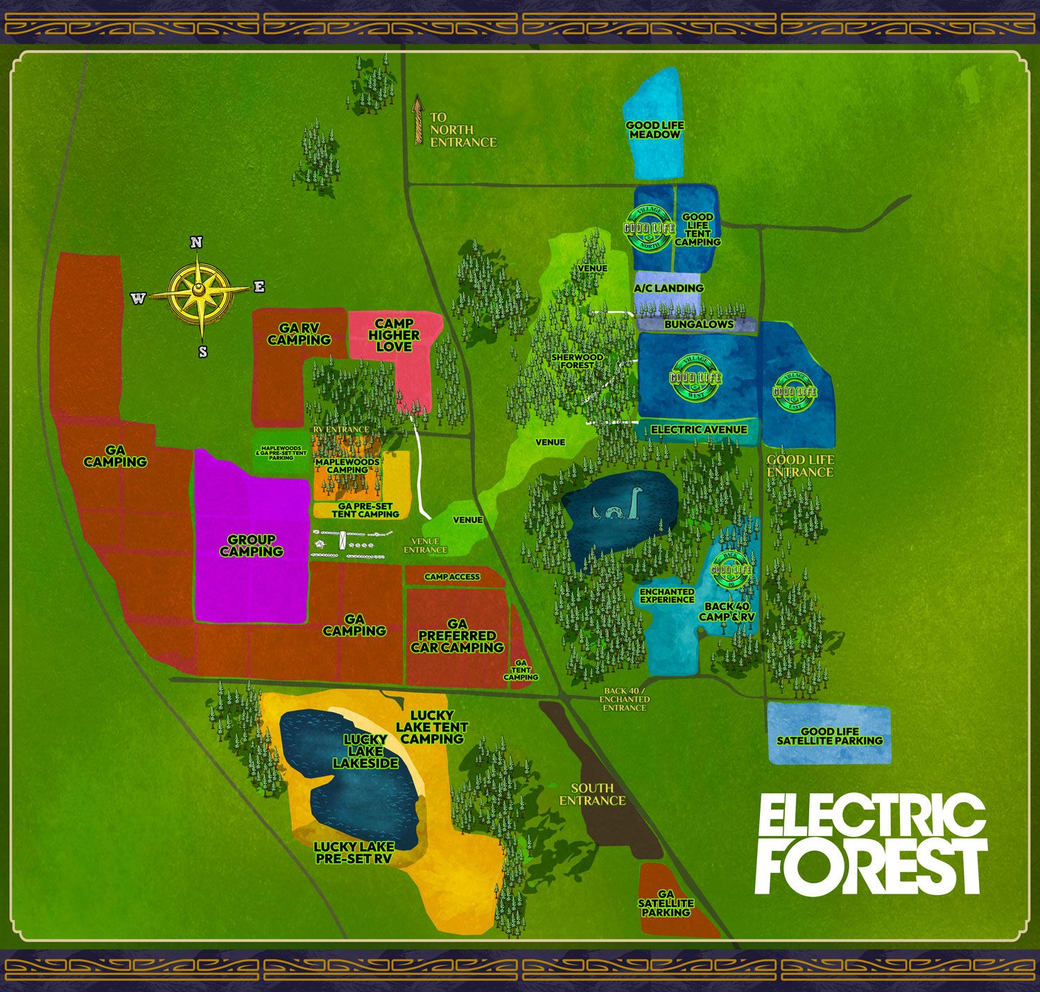Electric Forest Camping Map 