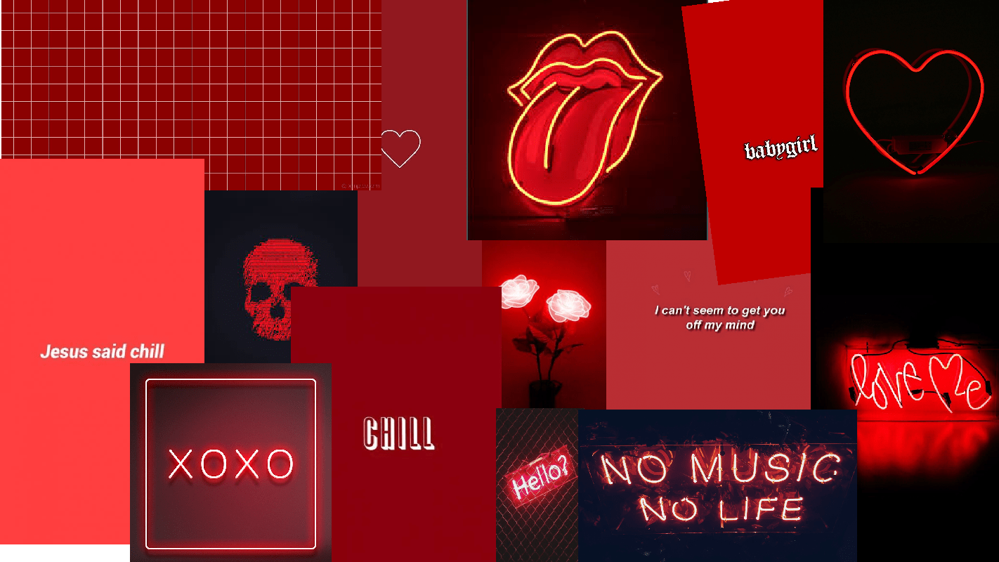 Dark red aesthetic collage wallpaper by awong2