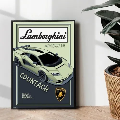 Lamborghini Countach Poster Design Wall Art Aesthetix
