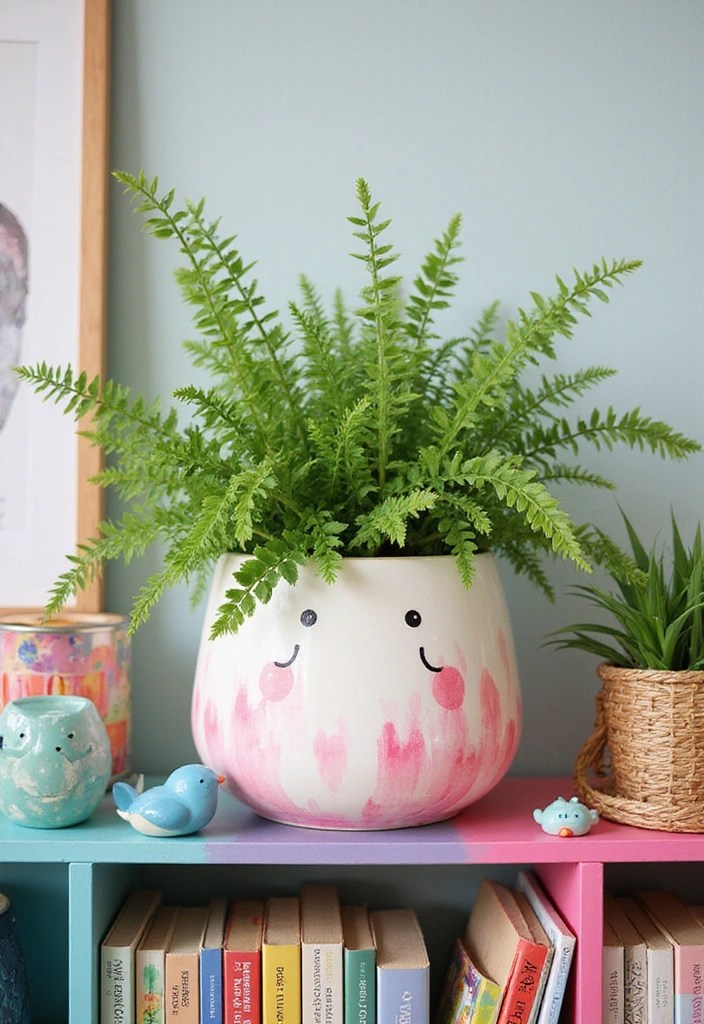 11 Gorgeous Boho Hand-Painted Planters to Spruce Up Your Indoor Jungle (Check Out #6!) - 4. Whimsical Watercolor Wonders