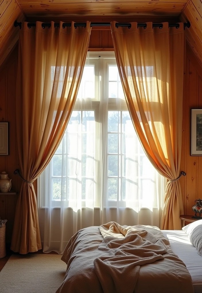 25 Bohemian Attic Bedroom Ideas That'll Make You Feel Like You're on a Permanent Vacation! - 18. Layered Window Treatments