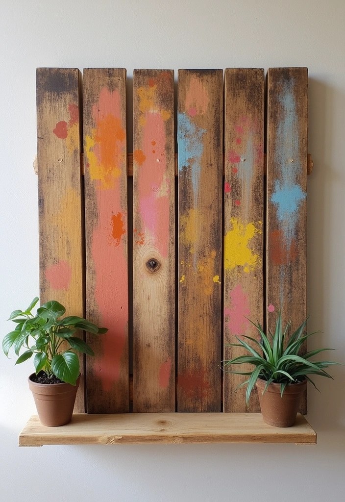 20 Unique Recycled Wall Art Ideas That Will Wow Your Guests (You’ll Love #5!) - 2. Upcycled Wooden Pallet Art