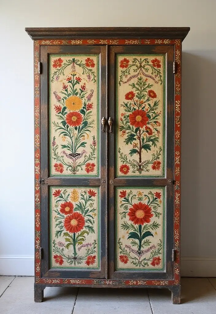 11 Artisan Handmade Cupboards That Are a Work of Art You Need in Your Home! - 4. Artistic Flair: The Hand-Painted Cupboard