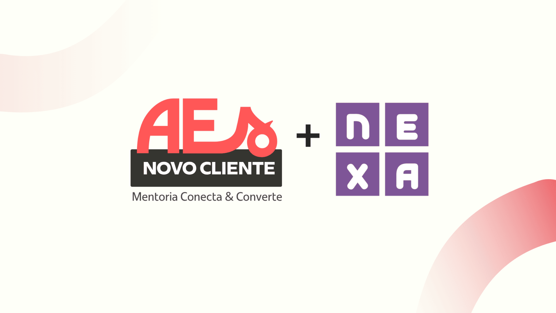 Logos da A Estranhamente e da Nexa, com o anúncio “Novo cliente — Mentoria Conecta & Converte”.