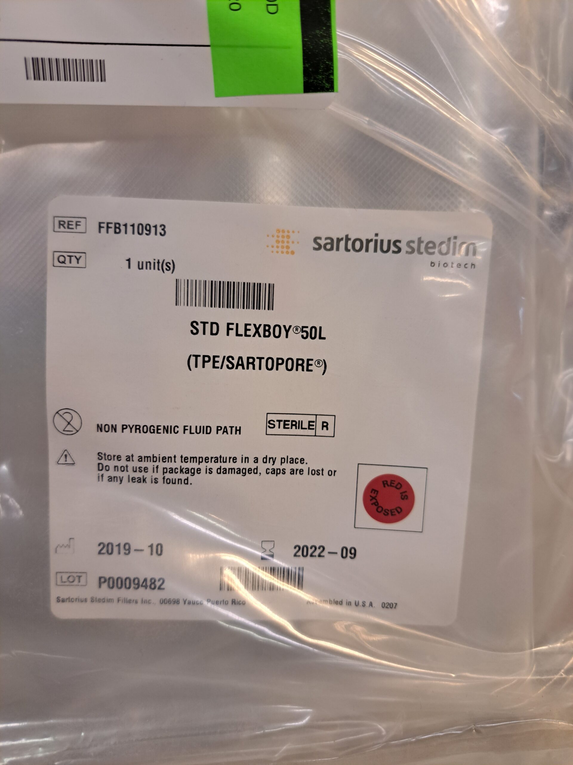 Sartorius Stedim FFB110910 STD Flexboy 5L - Lot of 4 - AFAB-
