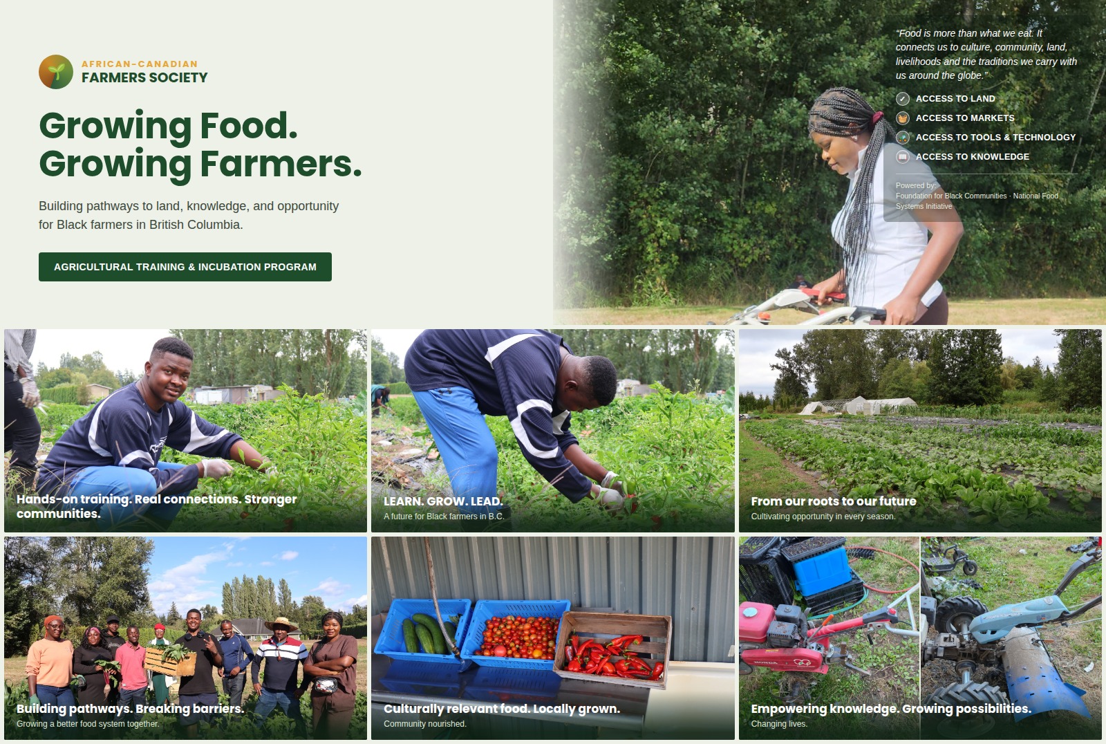 Growing Food. Growing Farmers. 2