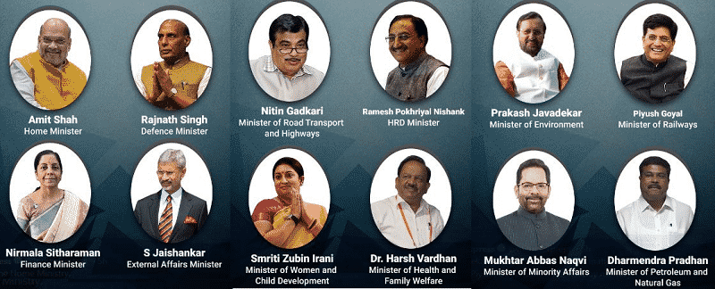 Prime minister narendra modi and his new council of ministers with. Complete List of Union Council of Ministers 2019: Cabinet