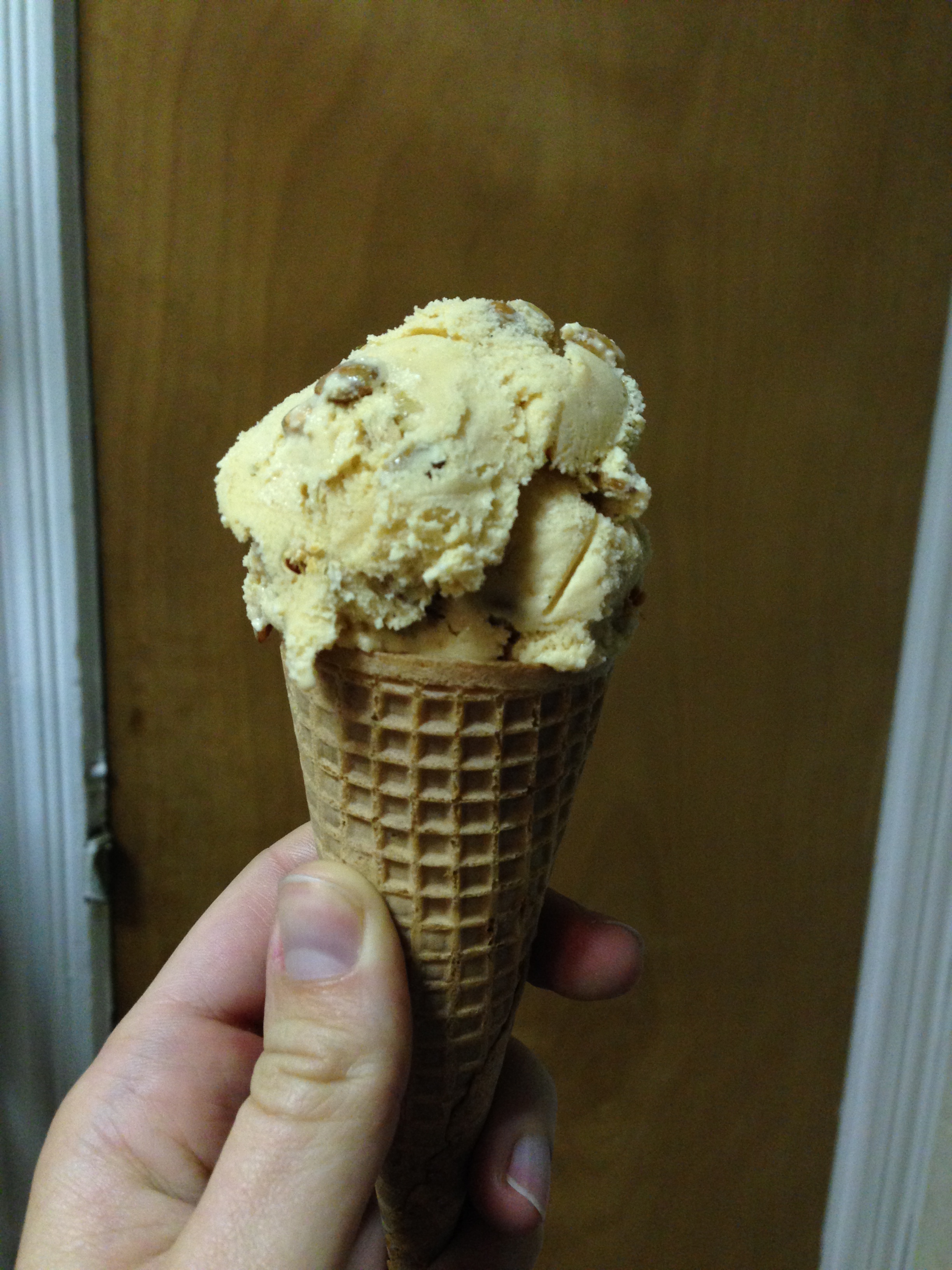 Scooped Caramel Pumpkin Seed Ice Cream