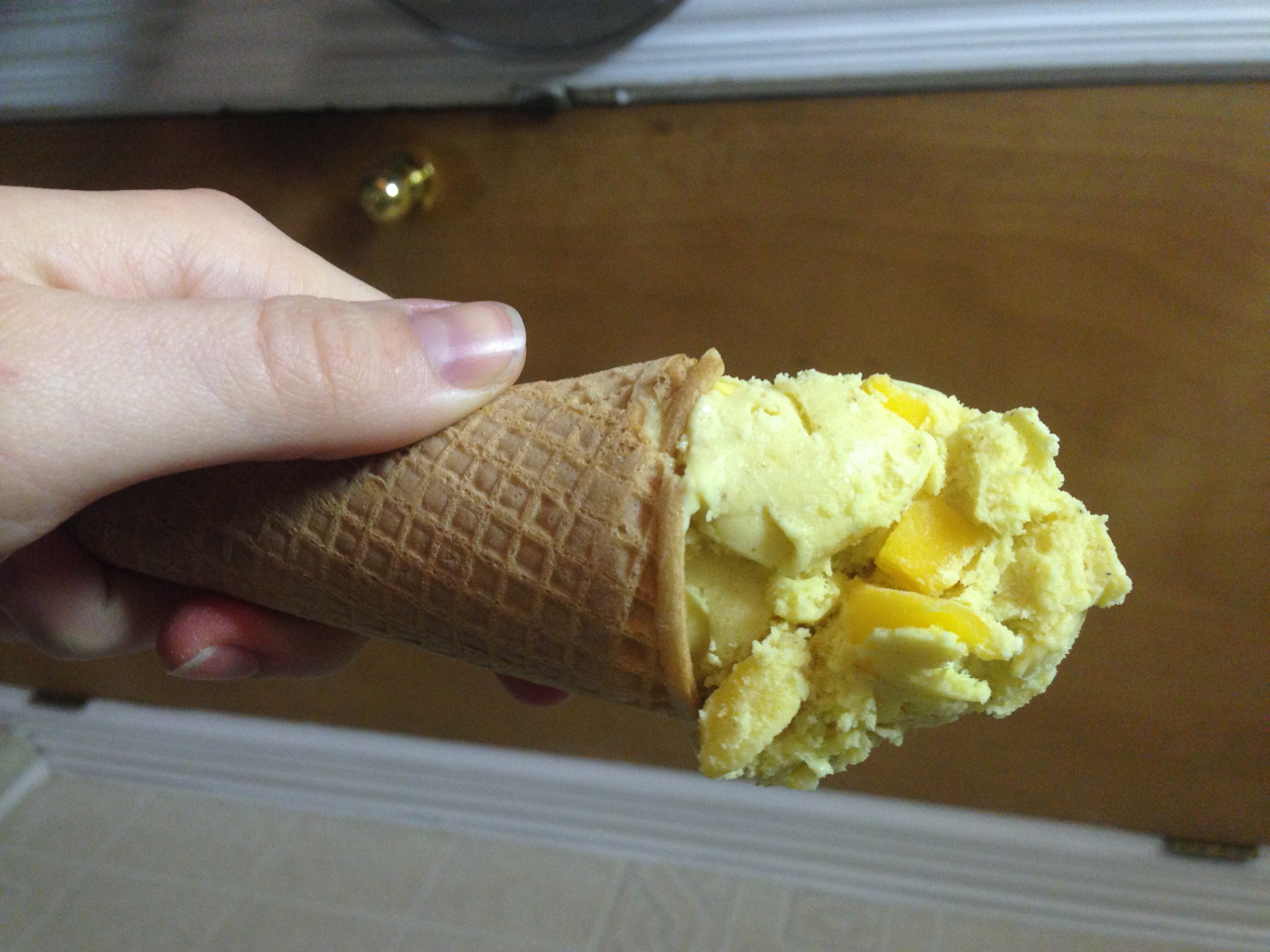 Curry Mango Ice Cream - Ready to go in my belly.