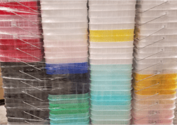 Blem stack of square containers