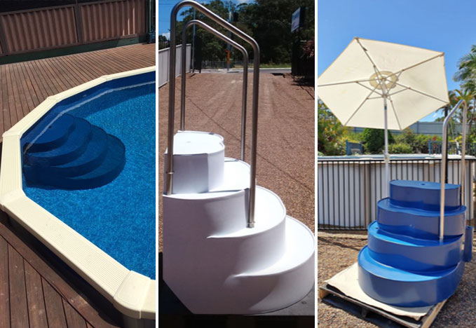 Wedding cake pool steps