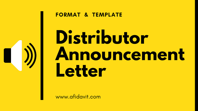 Distributor Announcement Letter Format Sample Template And Example Affidavit
