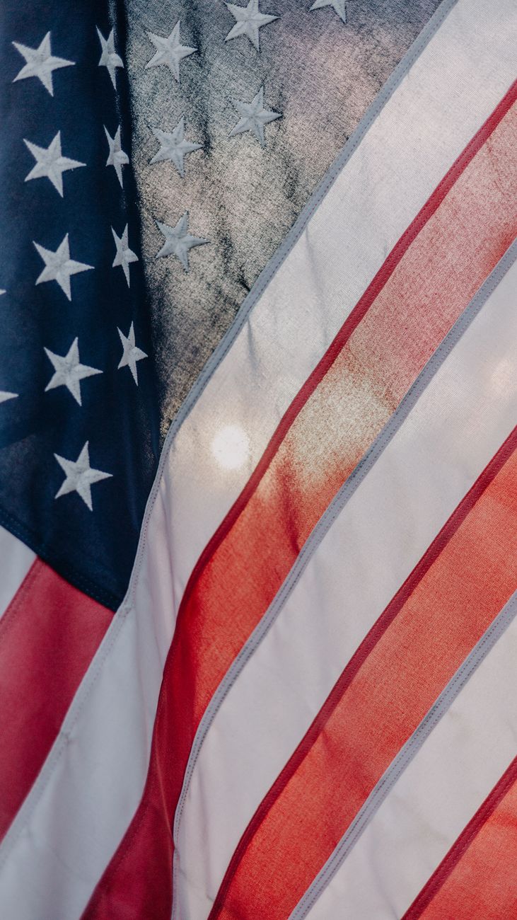 close up of american flag