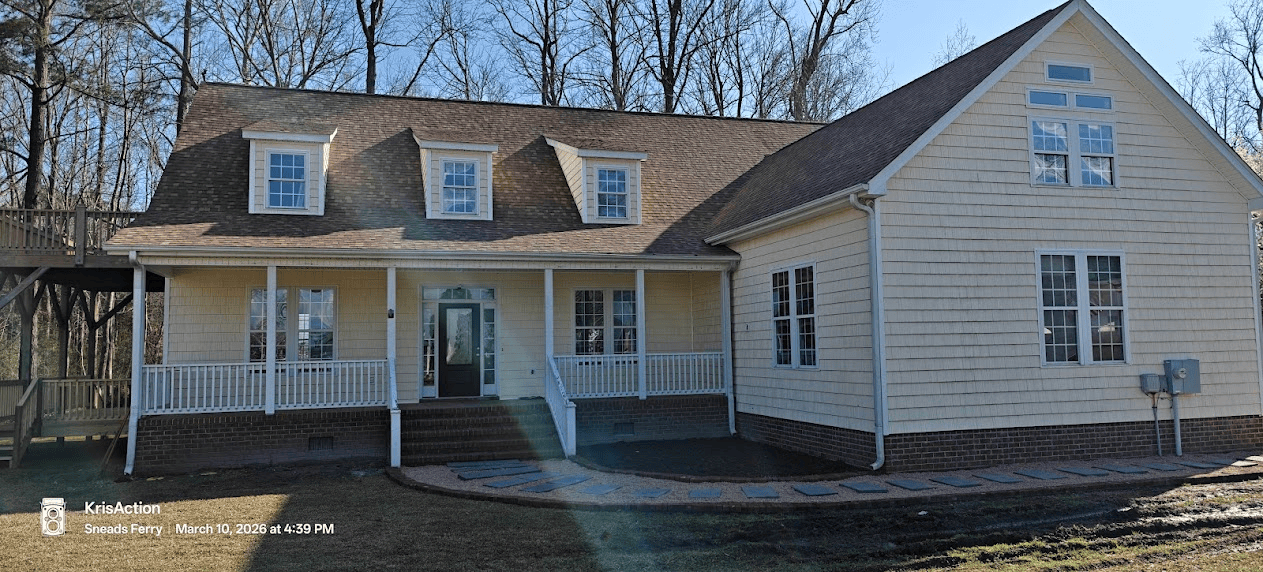 Completed residential roof replacement in Sneads Ferry, North Carolina
