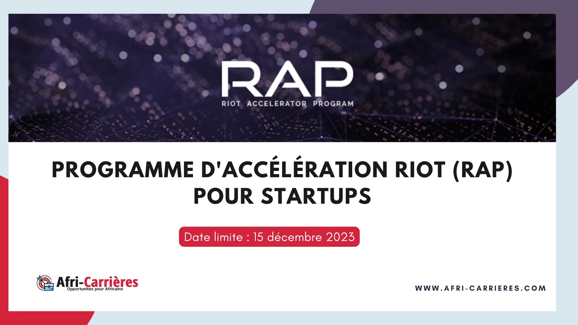 Programme d'accélération RIoT (RAP) pour Startups