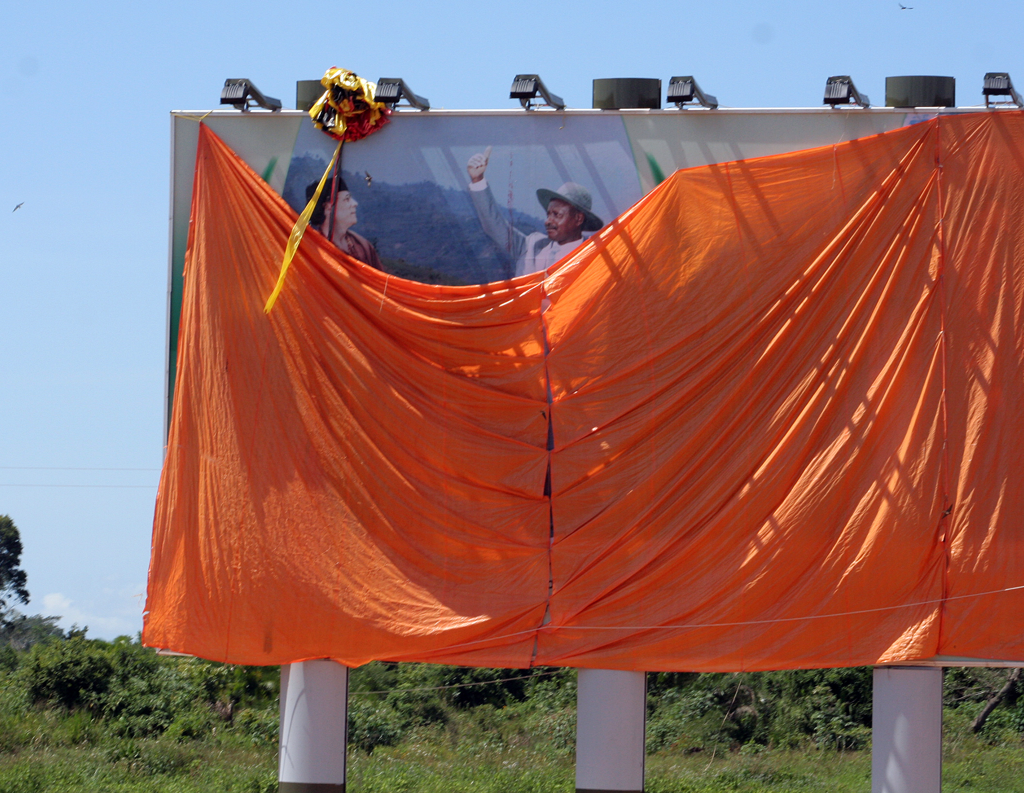 Uganda billboard Museveni and Gaddafi