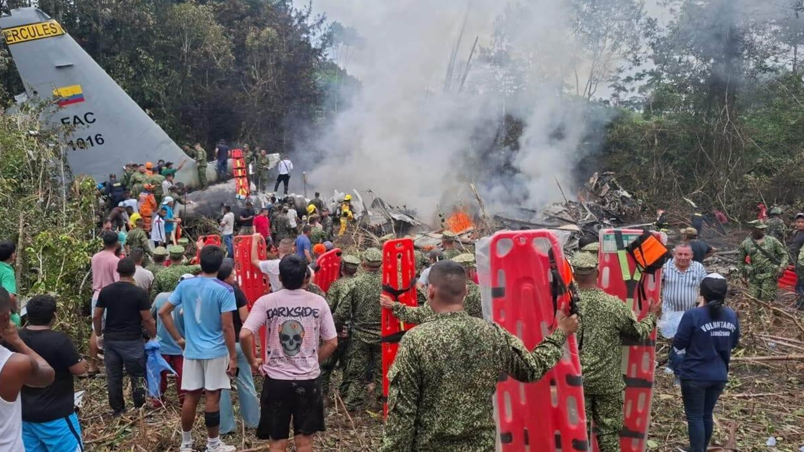 Many Injured, 66 Killed As Military Plane Crashes In Colombia