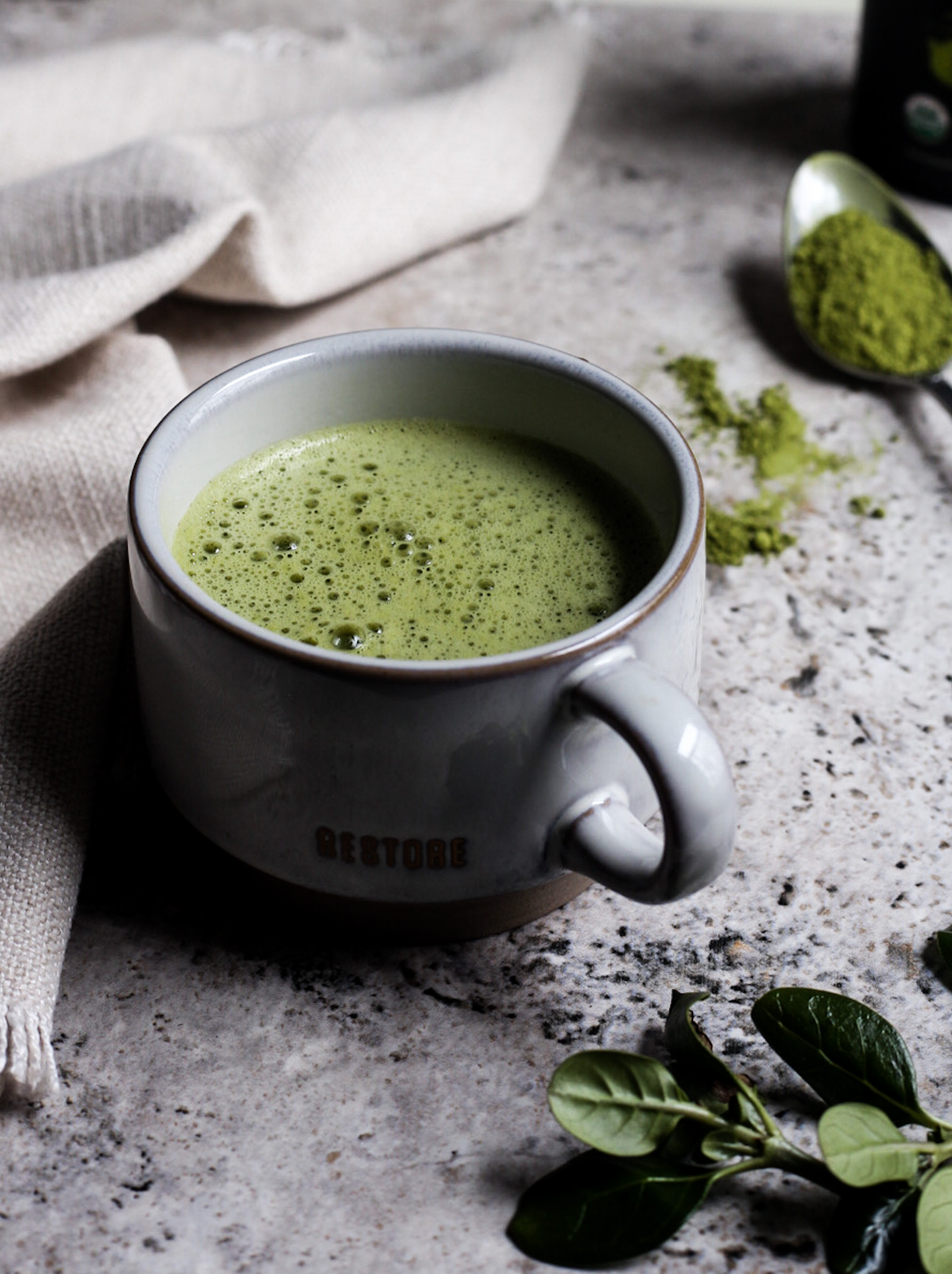 frothy matcha latte