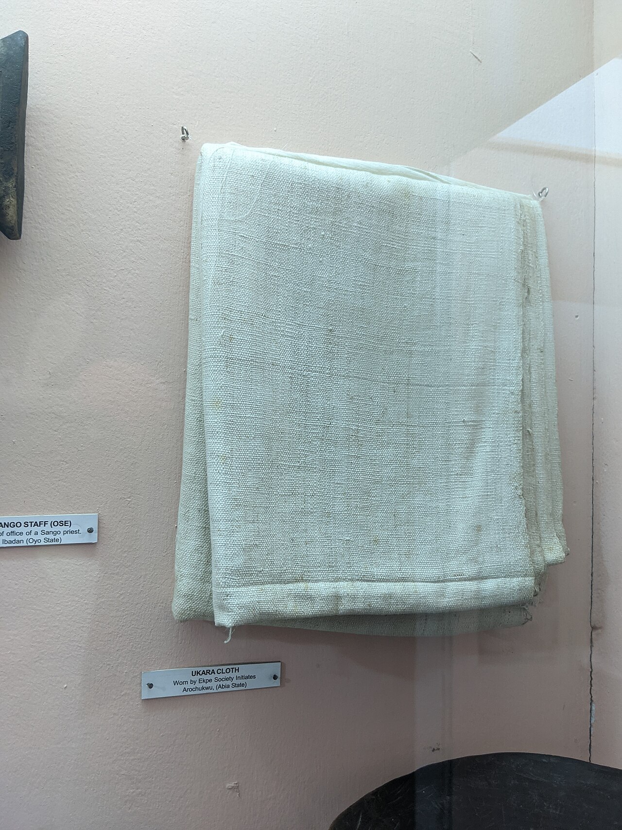Ukara cloth worn by Ekpe society initiates