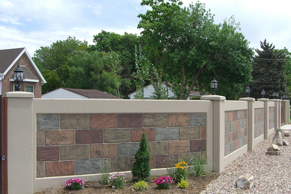 Concrete wall fence designs