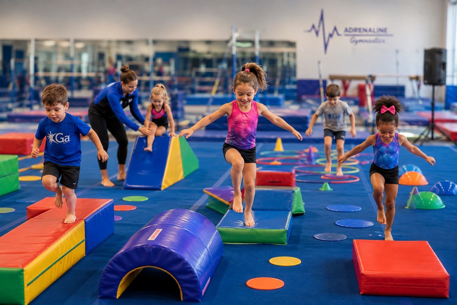 Children at an AGA gymnastics camp in Littleton, CO