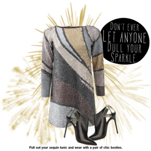 Pull out your sequin tunic and wear a pair of booties.