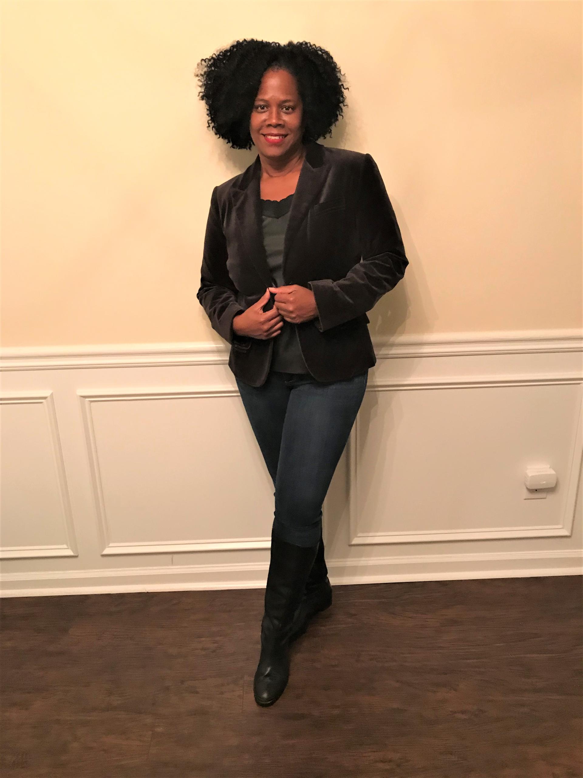 Jacket, Top & Jeans - NY&C, Boots - Donald J Pliner