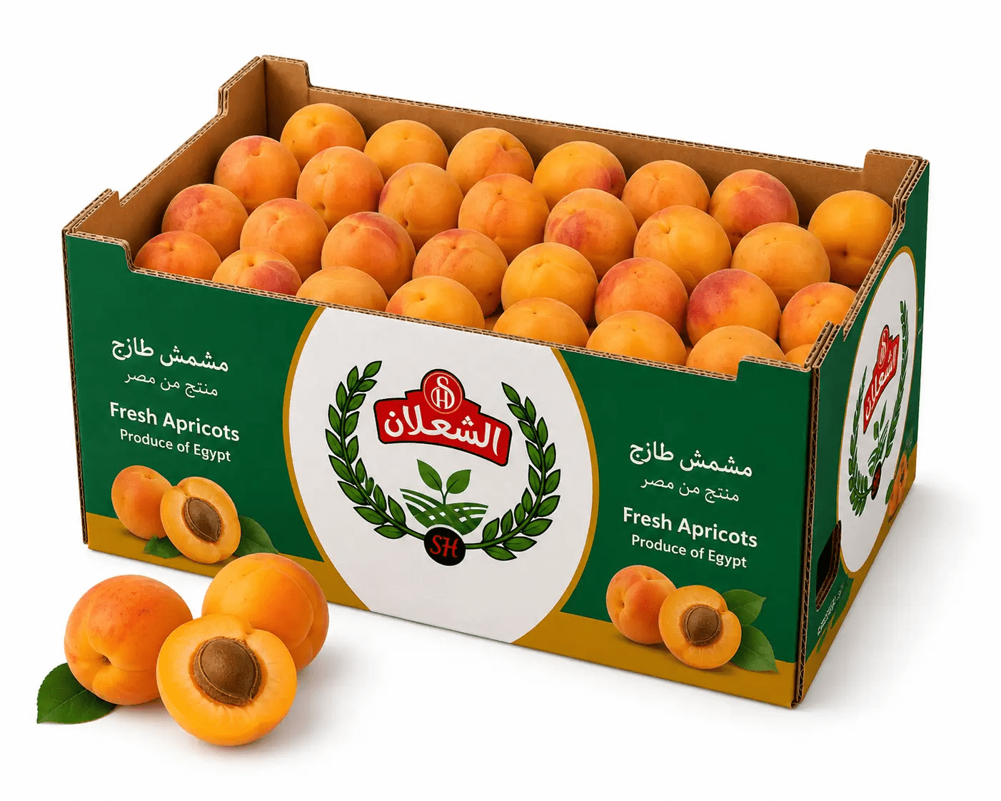 Sweet, golden Egyptian apricots — fresh in season and frozen year-round.