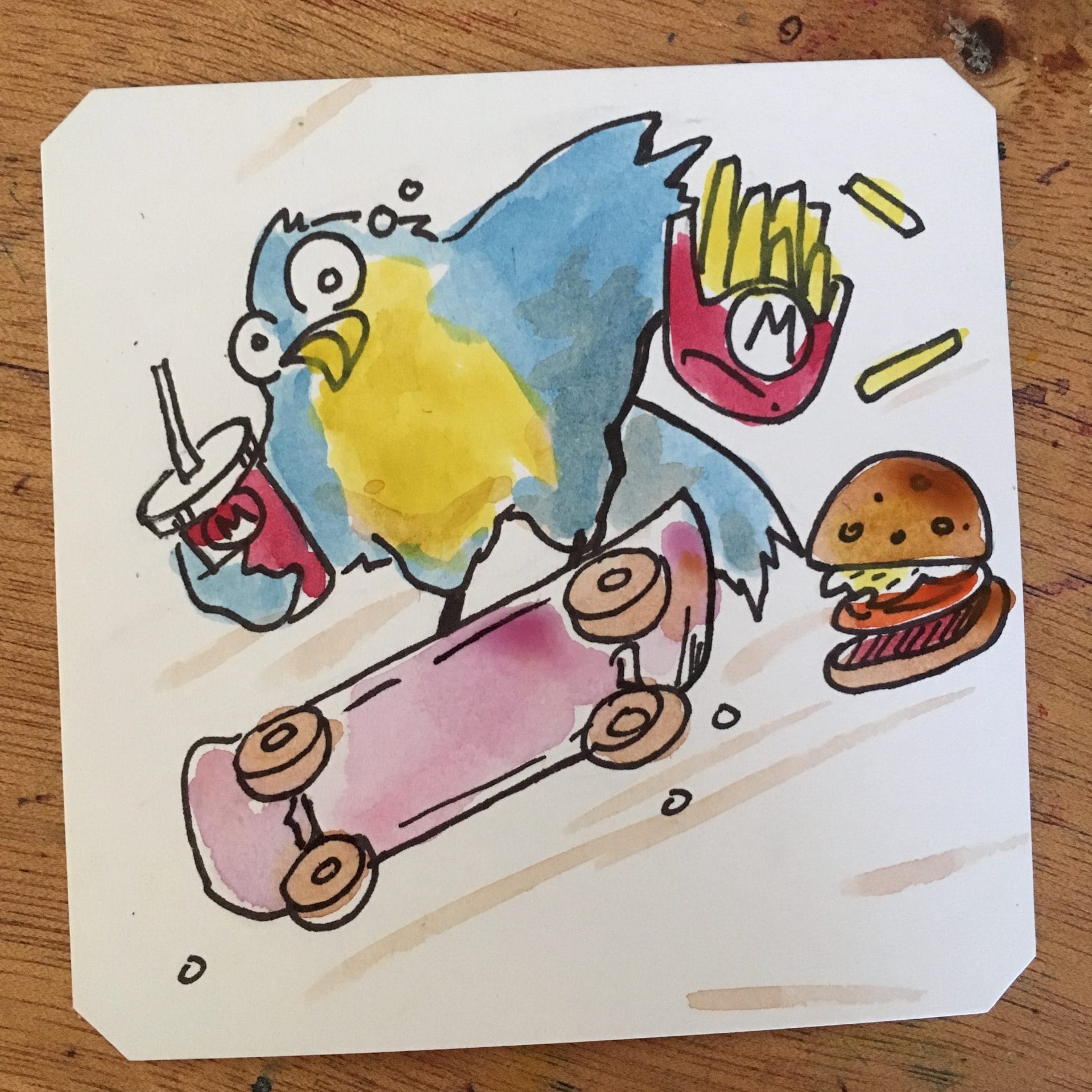 Skateboard Kid with more fast food @Macaw45