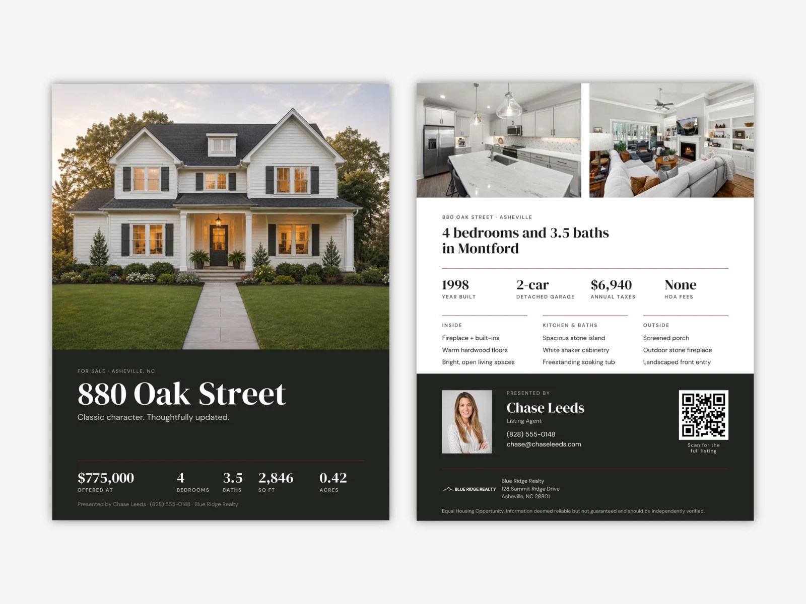 2-Sided Listing Flyer — template preview