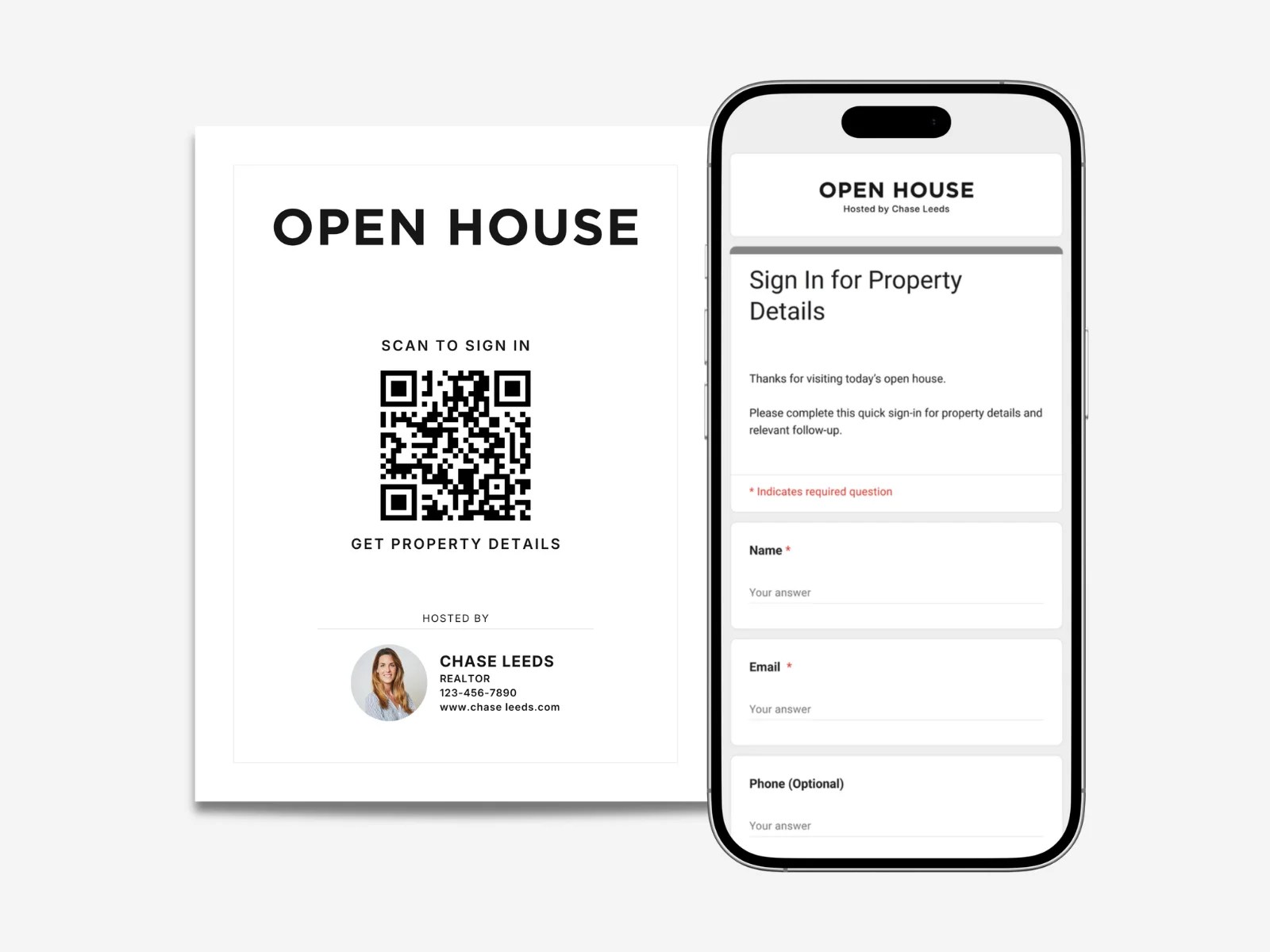 Open House QR Sign-In Template — template preview
