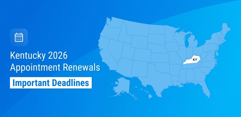 Kentucky 2026 Appointment Renewal Deadlines KEN1.