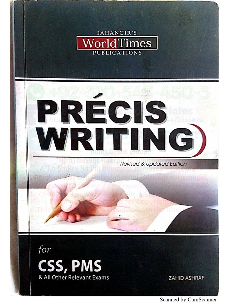 Precis Writing JWT by Zahid Ashraf pdf