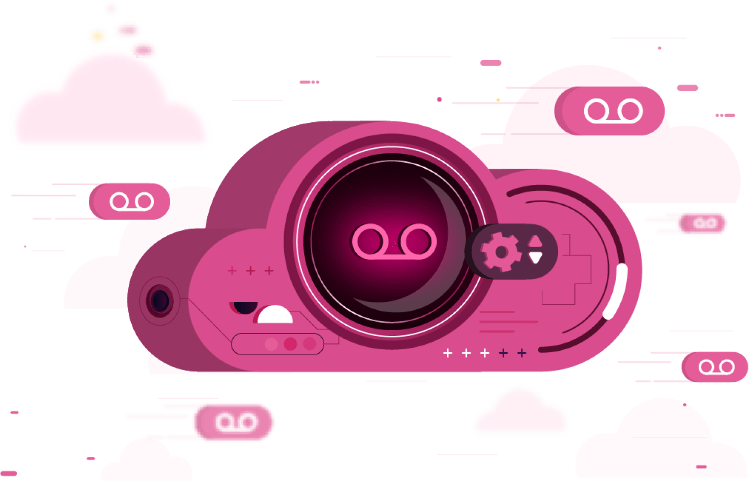 Dessin messagerie vocale et unifiée pour téléphonie entreprise