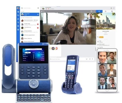 Standard téléphonique professionnel virtuel dans le cloud ou sur site avec collaboration