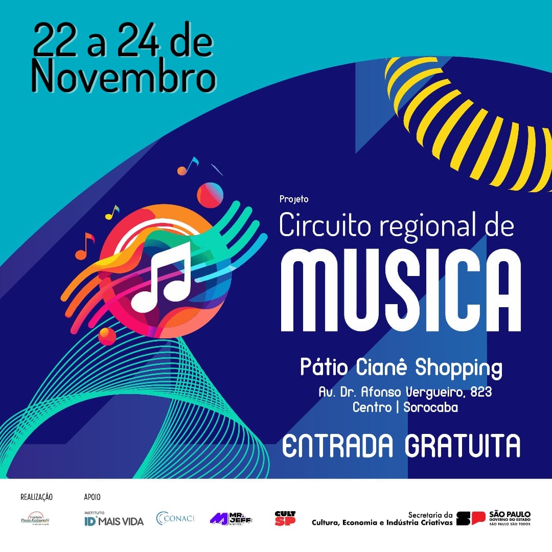 Projeto Circuito Regional de Música começa nesta sexta-feira (22) em Sorocaba