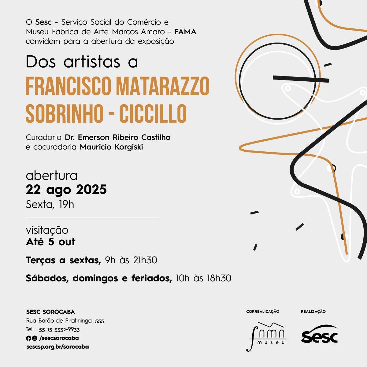 Museu FAMA apresenta a exposição “Dos Artistas a Francisco Matarazzo Sobrinho – Ciccillo” no Sesc Sorocaba|