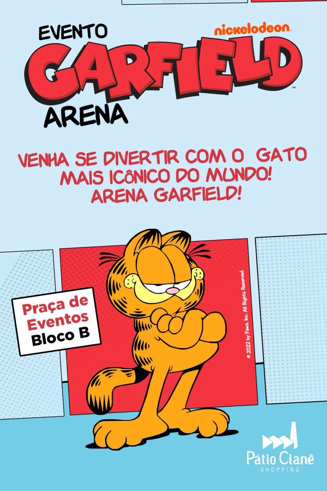 PARQUE GARFIELD É ATRAÇÃO PARA FIM DE SEMANA NO PÁTIO CIANÊ SHOPPING 