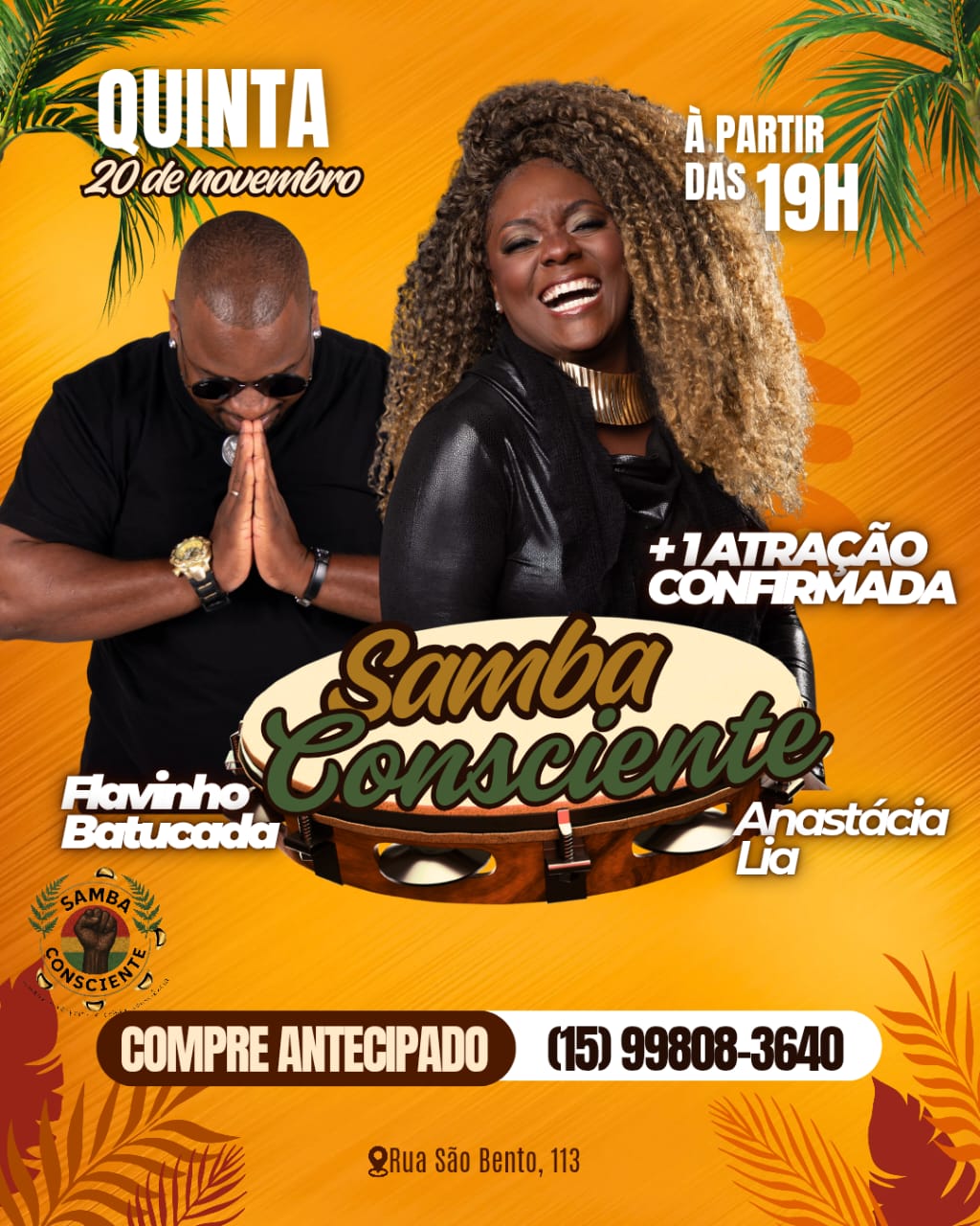 PROJETO SAMBA CONSCIENTE ESTREIA NO DIA 20/11 E CELEBRA O RITMO QUE É PATRIMÔNIO DO BRASIL