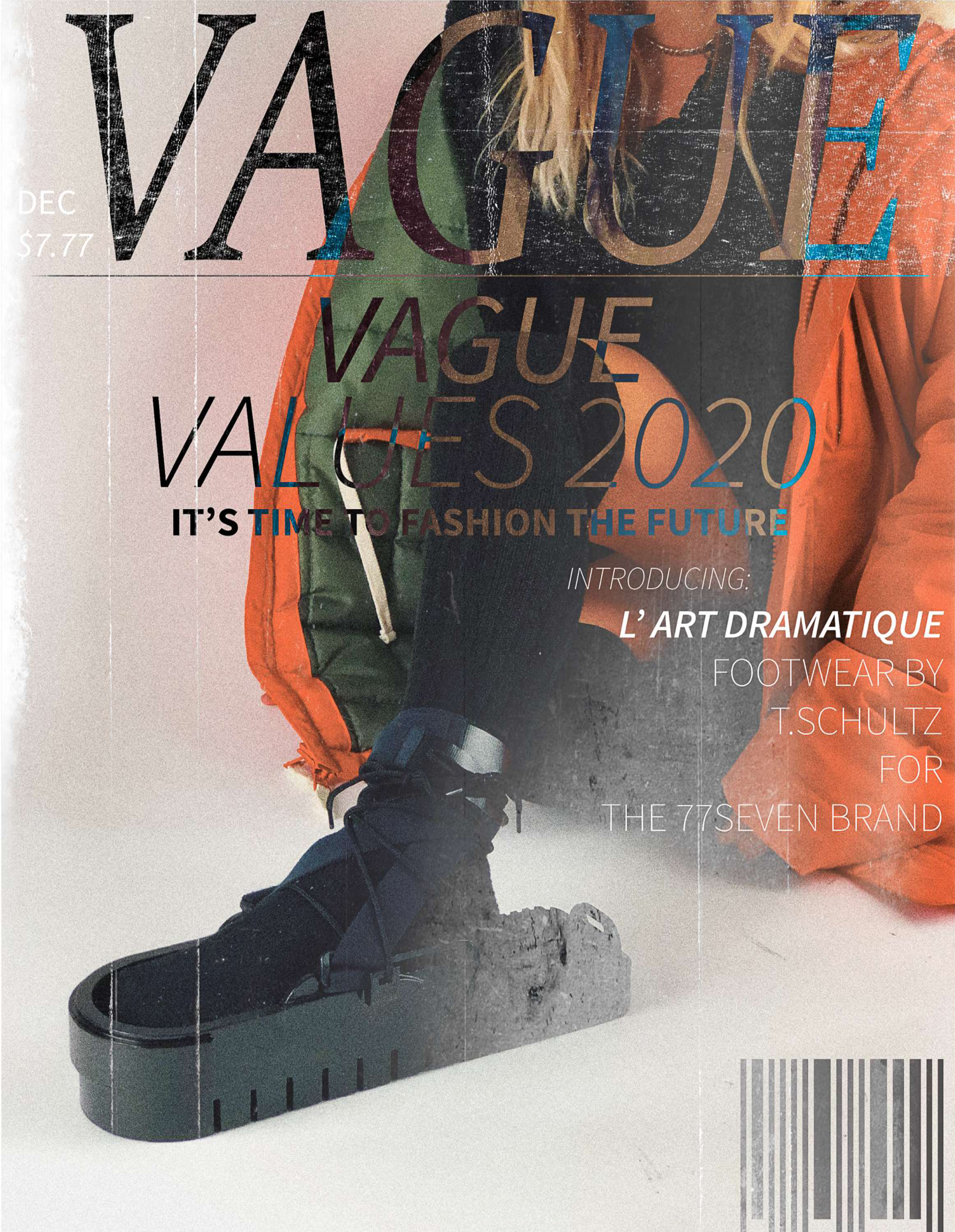 (Magazine cover mock-up of overshoe by student)