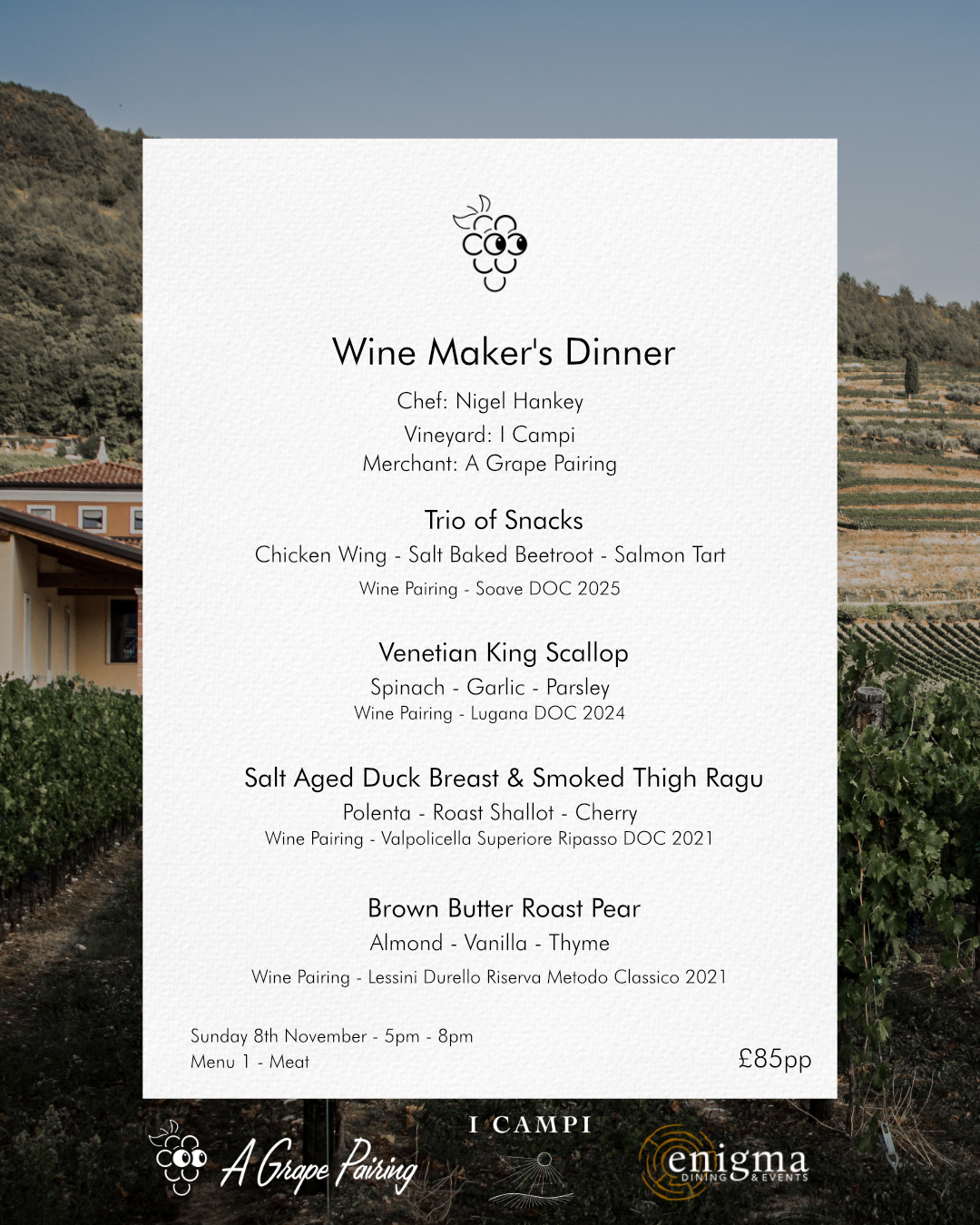 Venetian Wine Maker's Fine Dining Evening