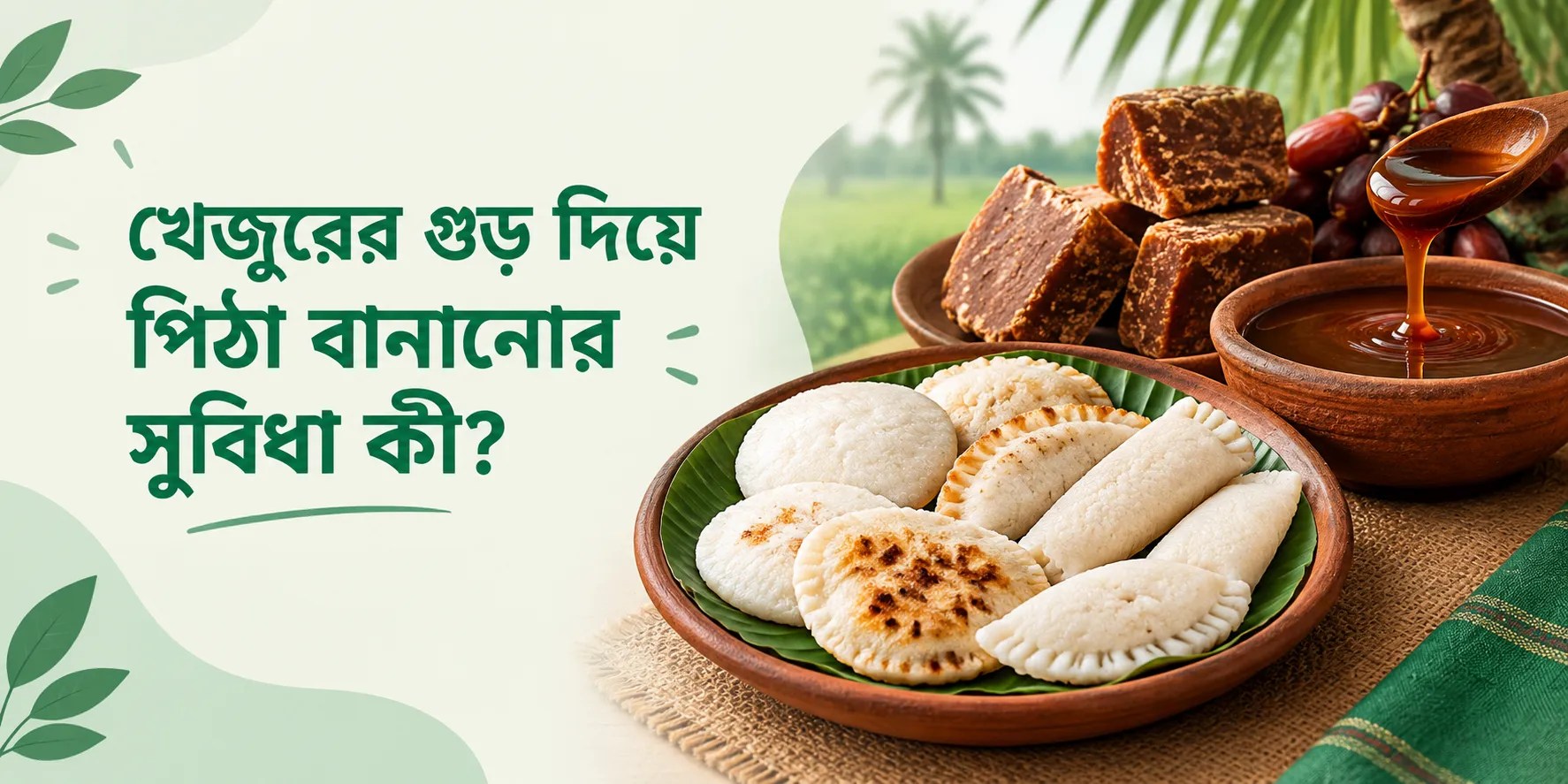 Making pitha with date molasses