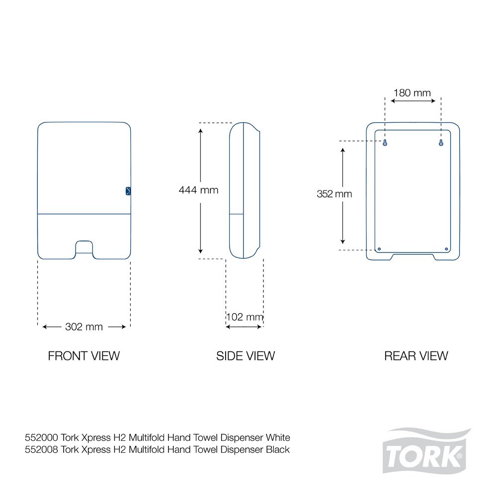 Tork Xpress Multifold Mini Hand Towel Dispenser H2 White - 552100