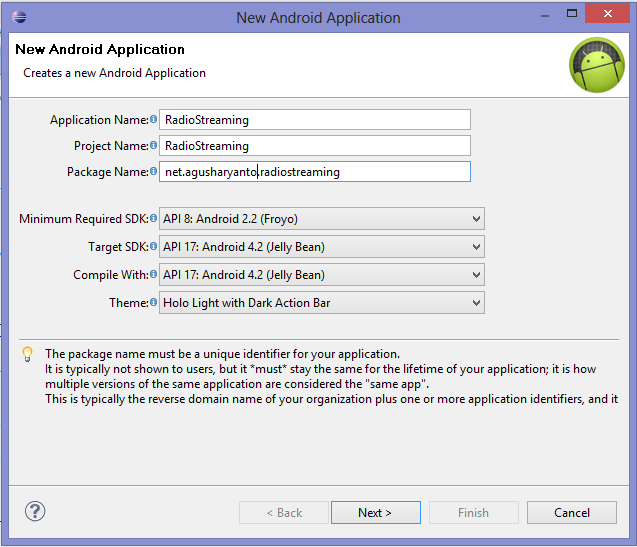 Siaran Radio Streaming Menggunakan Androidb Note Selanjutnya pilih perangkat yang bisa menjalankan aplikasi yang kamu buat.