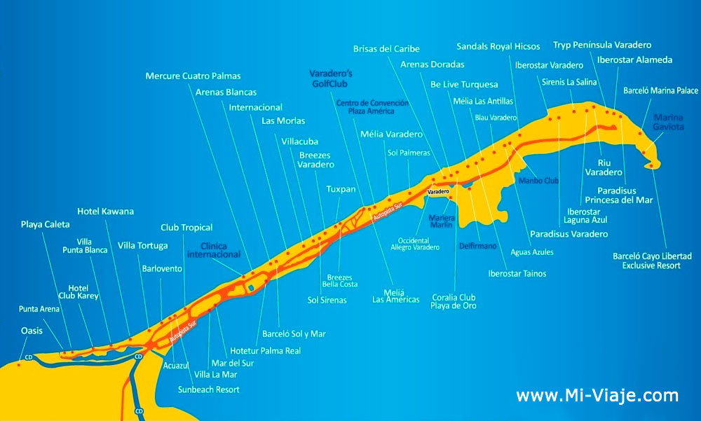 Mapa De Varadero Cuba Melhor Zona De Praia Em Varadero Portal Das Mapa Varadero 